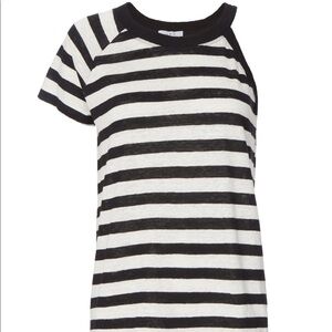 IRO Black and White Striped Short Sleeve Tee